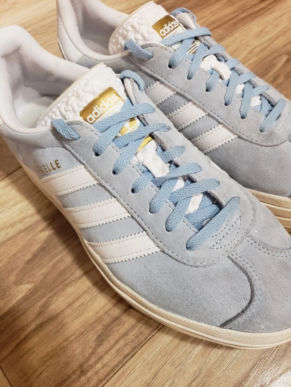 Adidas Gazelle Light Blue Suede Platform Sneaker Women 9